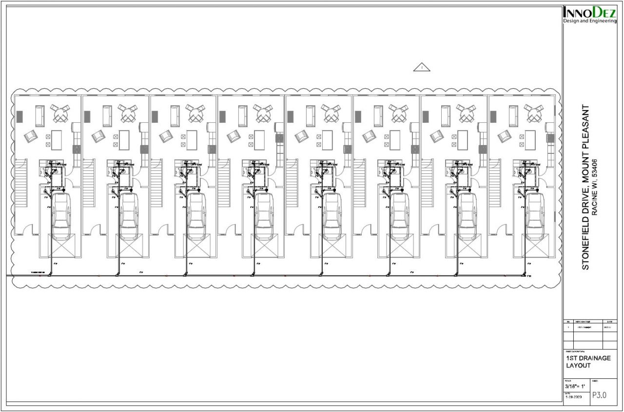 8 Unite Multifamily Drainage Layout