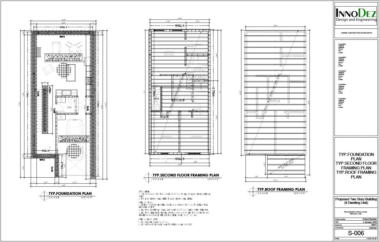 8 Unite Multifamily Foundation Second Floor Roof