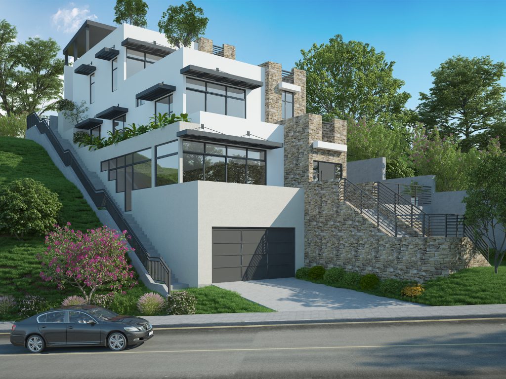4525 Ensanada Dr, hillside lot