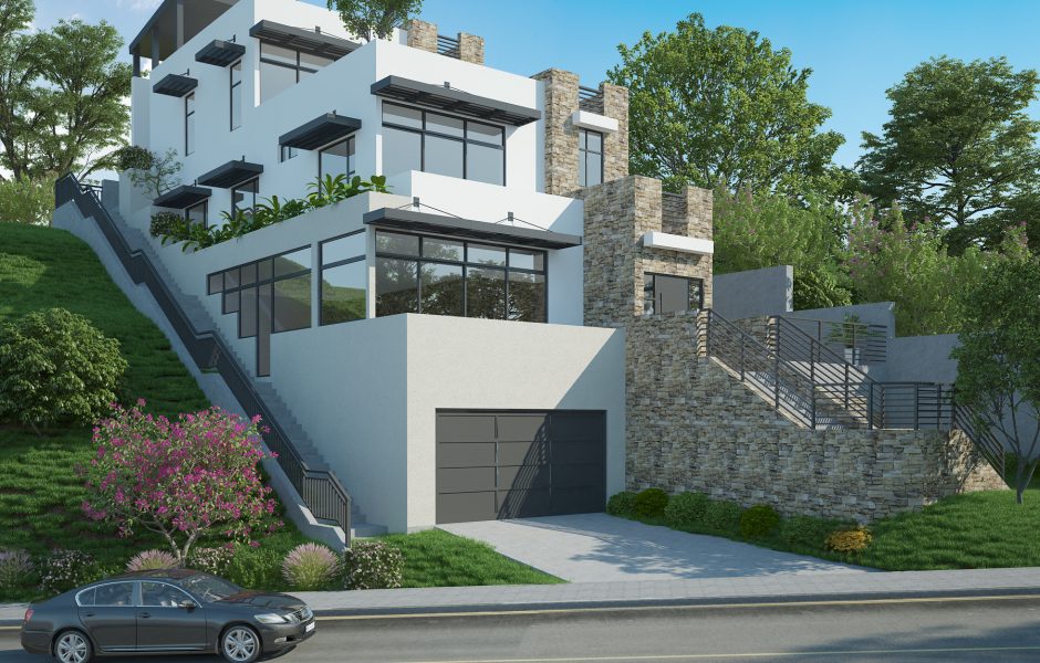 4525 Ensanada Dr, hillside lot