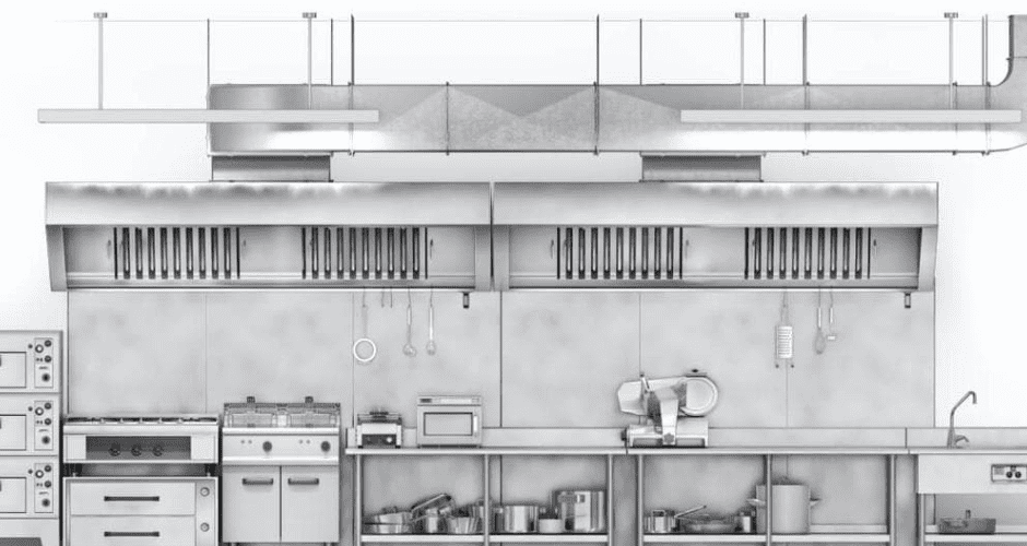 Commercial kitchen hood design